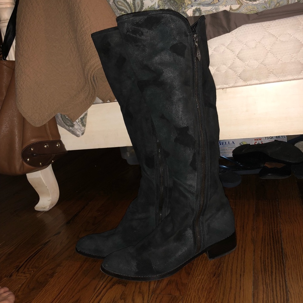 Donald Pliner Nova over knee double zipper boot